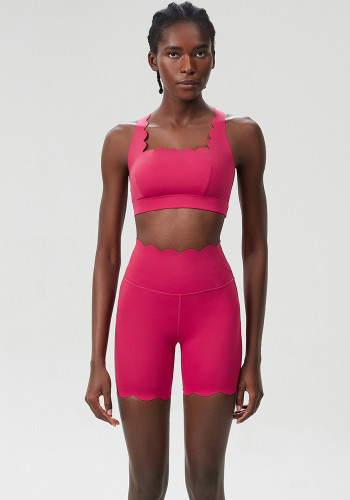 Women Summer Small Wave Yoga Quick Dry Running Fitness Clothes Two Piece Set