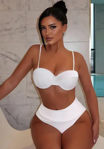 Sexy Two Pieces Bikini Solid Color Fashion Swimsuit