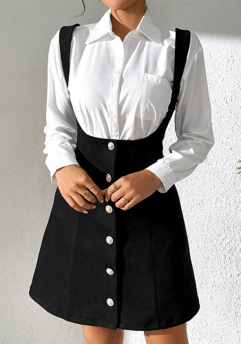Women's Strap Slim High Waist A-Line Skirt