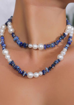 Accessories Bohemian Royal Blue Necklace Women's Clavicle Chain Summer Holidays Retro Necklace