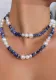Accessories Bohemian Royal Blue Necklace Women's Clavicle Chain Summer Holidays Retro Necklace
