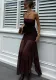 Women's Spring Solid Color Sexy Strapless Mesh Patchwork Long Dress