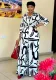Spring And Summer African Women's Print Shirt Wide Leg Trousers Two-Piece Set Women's Clothing