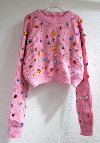 Winter Trendy Multi-Color Diamond Knitting Shirt Loose Sweater