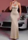 Summer Beaded Mesh Strap Sexy Fishtail Evening Dress