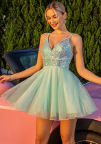 Women summer sequin patchwork sling party formal party dress