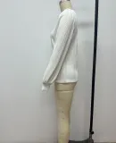 Women long-sleeved lace v-neck Casual shirt
