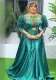 African Plus Size Women's Lace Sleeves High Waist Formal Party Evening Dresses