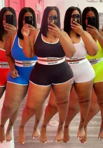 Women's Fashion Casual Sexy Letter Print Two-Piece Swimsuit Set