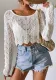 Women Summer Beach Solid Knitting Beach Blouse