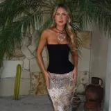 Women Summer Sexy Strapless Sling Top