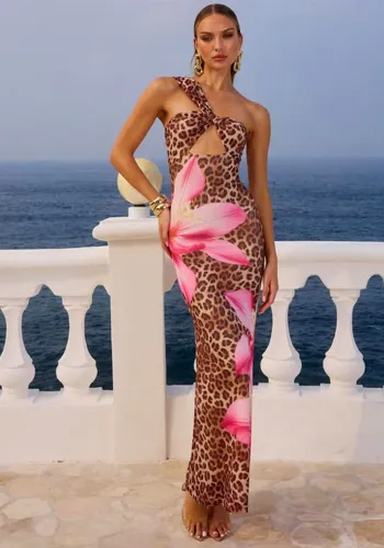 Women Leopard Print Sexy Long Dress