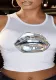 Women American sexy Round Neck Halter Neck sleeveless Letter print Crop Top