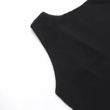 Women Spring Summer Sexy Backless Slit Sleeveless Dress