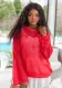 Women Spring and Summer Round Neck Beach Knitting Five-pointed Star Blouse