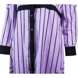 Women Spring Turndown Collar Long Sleeve Striped Dress