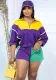 Women Color Block Patchwork Top and Shorts Two Piece Set