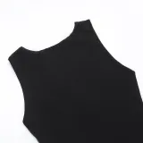 Women Spring Summer Sexy Backless Slit Sleeveless Dress