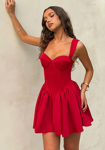 Women Spring Sexy Jacquard Backless Bow Dress