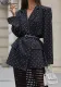 Spring Women's Fashion Chic Polka Dot Turndown Collar Long Sleeve Blazer