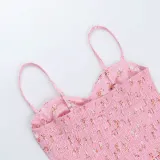 Women Spring Summer Strap Sexy Backless Floral Dress