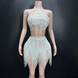 Fashion Halter Neck Strap Mini Dress Nude See-Through Sexy Party Dress
