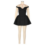 Women Sexy Puffy V-Neck Party Dress