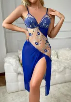 Women Sexy Sexy Hollow Irregular Embroidery Nightdress