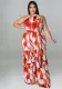 Plus Size Women Holidays Casual Print Jumpsuit