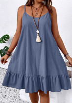 Plus Size Summer Women Suspender Casual Dress