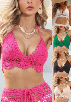 Women’s Holiday Crochet Lace Up Cover Up Top