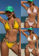 Color Block Lace Up Low Back Two Piece Bikini