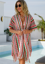 Women’s Summer Cover Up Crochet Knit Fringe Beach Shirt Cardigan