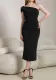One Shoulder Sexy Slash Shoulder Low Back Slim Dress