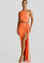 Women’s Summer One Shoulder Low Back Cutout ruched Dress