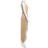 Spring Women’s Chic Round Neck Cutout Sexy High Slit Long Dress