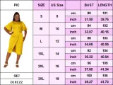 Women Summer Solid Career Ruffle Sleeve Dress
