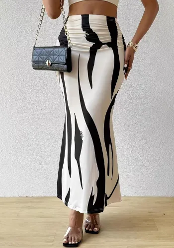 Women printed fishtail skirt