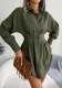 Women spring and summer casual lantern sleeve asymmetric shirt dress
