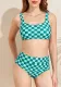 Checkered High-Waist Bikini Two-Piece Sport Swimsuit