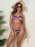 Sexy Printed Multi-Color Two-Piece Bikini Swimsuit for Women