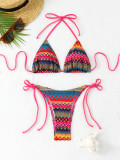Sexy Printed Multi-Color Two-Piece Bikini Swimsuit for Women