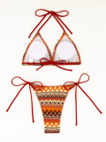 Sexy Printed Multi-Color Two-Piece Bikini Swimsuit for Women
