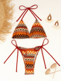 Sexy Printed Multi-Color Two-Piece Bikini Swimsuit for Women
