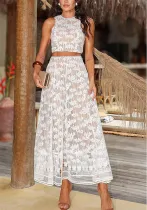 Spring/Summer Sleeveless Top Casual Holiday Skirt Two-Piece Set