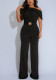Women Sexy Off Shoulder Belt Jumpsuits