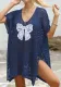 Women Bikini Cover-up Lace Butterfly Patchwork Hollow Lace-Up Beach Dress