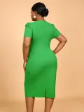Spring & Summer Plus Size Flower Formal Party Bodycon Dress
