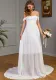 Summer Straps Lace Chiffon Patchwork Wedding Dress