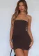 Strapless Ruched Summer Slim-Fit Low Back Bodycon Dress